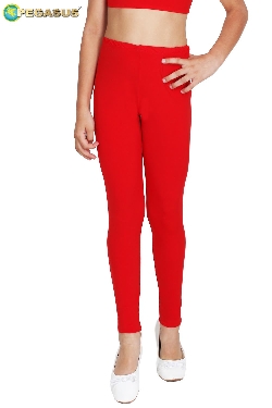 LEGGINS DANZA LYCRA ROSSO BAMBINA